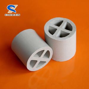 Buena resistencia al ácido y al calor industria petroquímica 38mm 50mm anillo de partición cruzada de cerámica